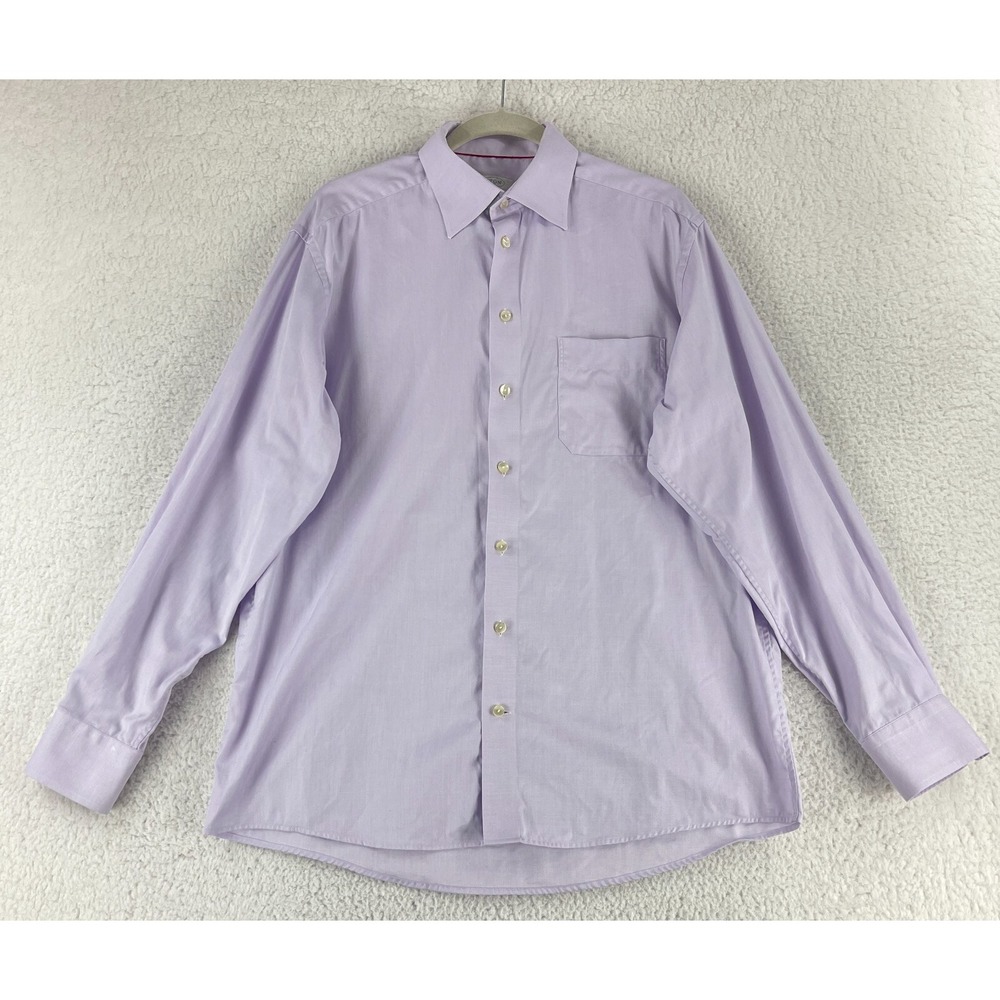 Eton Button-Up Dress Shirt Mens Large Purple Classic Fit Long Sleeve 100% Cotton